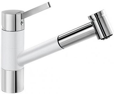 Смеситель Бланко Tivo-S chrome/Silgranit белый 517613 фото 1 Смеситель Blanco Tivo-S chrome/Silgranit белый 517613 фото 1