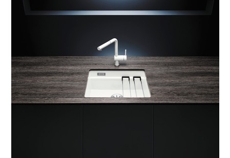 Мойка Blanco ETAGON 500-U PuraPlus глянцевая магнолия клапан-автомат InFino 525150 фото 11