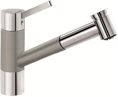 Смеситель Бланко Tivo-S chrome/Silgranit жемчужный 520755 фото 1 Смеситель Blanco Tivo-S chrome/Silgranit жемчужный 520755 фото 1