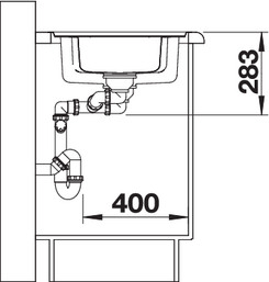 Схема встраивания 2 для мойки Blanco Classic Pro 6 S-IF с колландером нержавеющая сталь полированная клапан-автомат InFino 523665