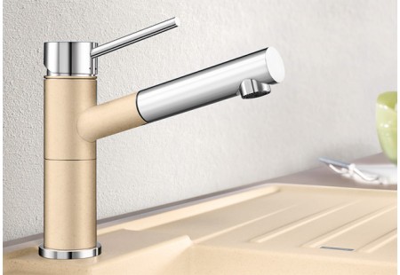 Смеситель Blanco Alta-S compact chrome/Silgranit кофе 515334 фото 5