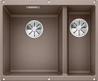 Мойка Blanco SUBLINE 340/160-U SILGRANIT серый бежевый чаша слева клапан-автомат InFino 523556