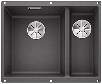 мойку Blanco SUBLINE 340/160-U SILGRANIT темная скала клапан-автомат InFino 523549