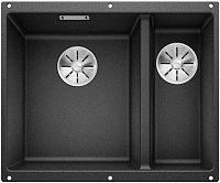 Мойка Blanco SUBLINE 340/160-U SILGRANIT антрацит клапан-автомат InFino 523548
