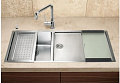 Мойка Blanco Claron 400/550-T-IF/N чаша слева нержавеющая сталь полированная клапан-автомат InFino 521599 фото 2