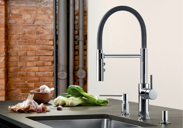 Смеситель Blanco Catris-S Flexo сатин темная сталь 527731