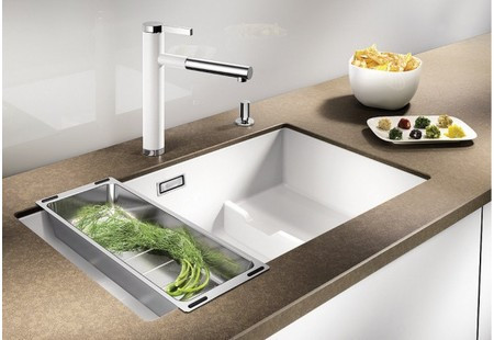 Мойка Blanco SUBLINE 700-U Level SILGRANIT темная скала чаша слева клапан-автомат InFino 523539