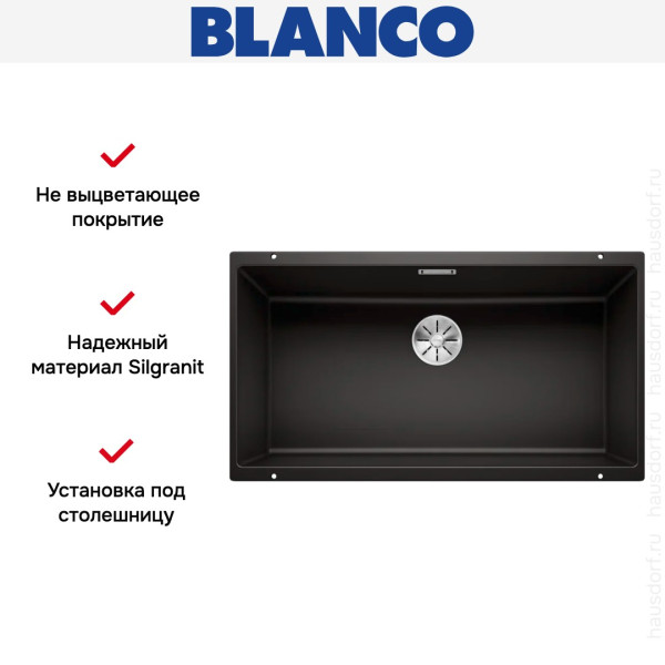 Мойка BLANCO SUBLINE 800-U Silgranit черный 526005