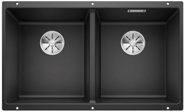 Мойка Blanco SUBLINE 350/350-U SILGRANIT антрацит клапан-автомат InFino 523574