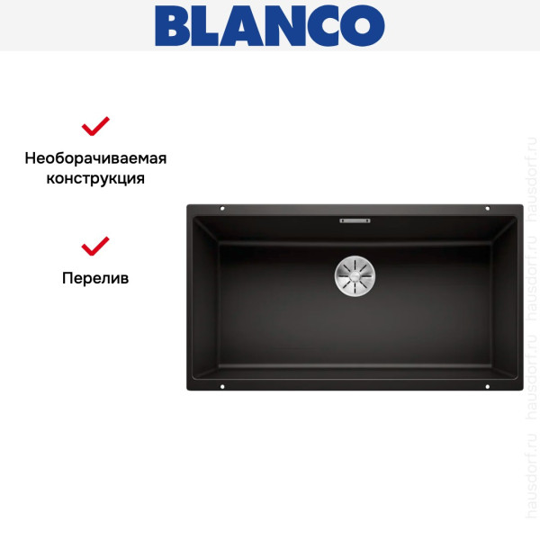 Мойка BLANCO SUBLINE 800-U Silgranit черный 526005