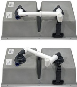 Мойка Blanco SUBLINE 350/350-U SILGRANIT серый бежевый клапан-автомат InFino 523581