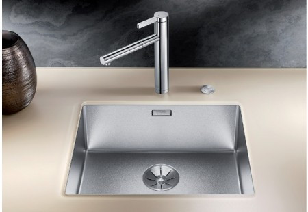 Мойка Blanco Claron 400-U Durinox® отводная арматура InFino® нержавеющая сталь полированная клапан-автомат InFino 523385