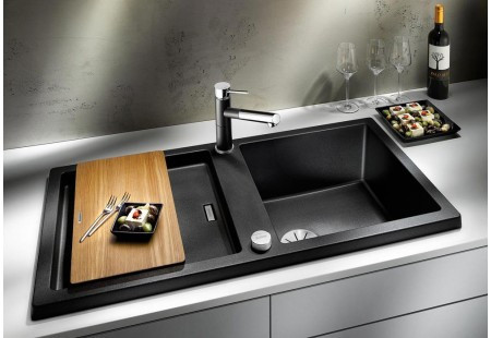Мойка Blanco ADON XL 6S SILGRANIT черный клапан-автомат InFino 525837