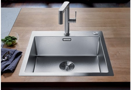 Мойка Blanco Claron 400-IF/A Durinox® отводная арматура InFino® нержавеющая сталь полированная клапан-автомат InFino 523392