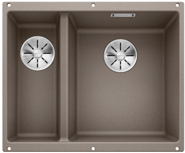 Мойка Blanco SUBLINE 340/160-U SILGRANIT серый бежевый клапан-автомат InFino 523565