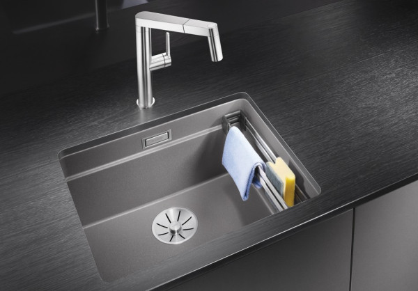 Мойка Blanco Etagon 500-U SILGRANIT вулкан серый клапан-автомат InFino 527258