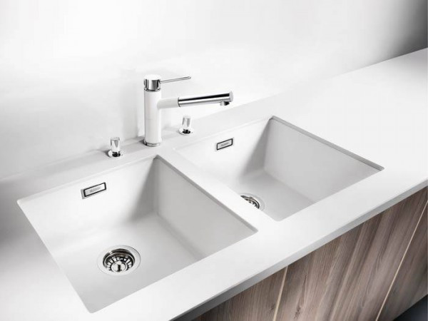 Мойка Blanco Subline 400-U вулкан серый клапан-автомат InFino 527349