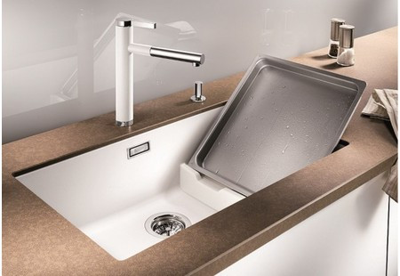 Мойка Blanco SUBLINE 700-U Level SILGRANIT темная скала чаша слева клапан-автомат InFino 523539