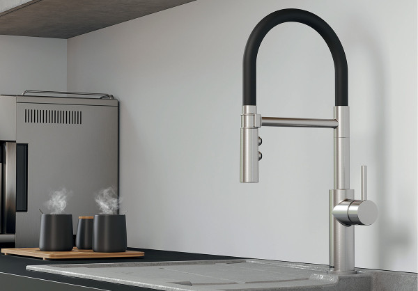 Смеситель Blanco Catris-S Flexo сатин темная сталь 527731