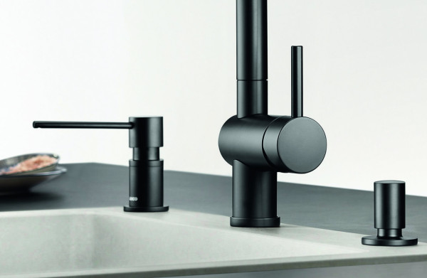 Дозатор для жидкого мыла Бланко Lato черный матовый 525789 Дозатор для жидкого мыла Blanco Lato черный матовый 525789