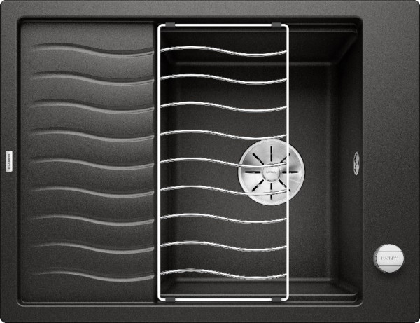 Мойка Blanco Elon 45 S черный чаша справа клапан-автомат InFino 525879