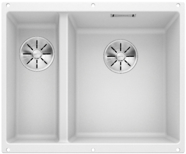 Мойка Blanco SUBLINE 340/160-U SILGRANIT белый клапан-автомат InFino 523562