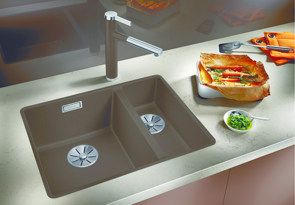 Мойка Blanco SUBLINE 340/160-U SILGRANIT кофе клапан-автомат InFino 523567