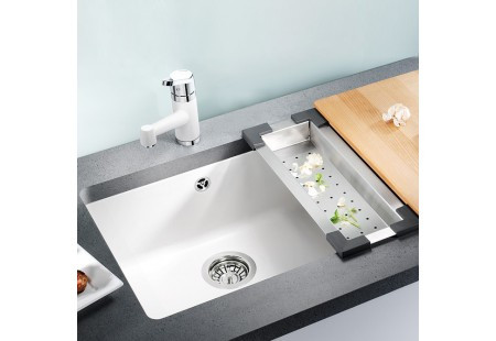 Мойка Blanco Subline 500-U Ceramic PuraPlus без клапана-автомата глянцевый белый 514506