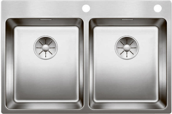 Мойка Blanco Andano 340/340-IF-A отводная арматура InFino® кнопка PushControl Нержавеющая сталь зеркальная полировка клапан-автомат InFino 525248