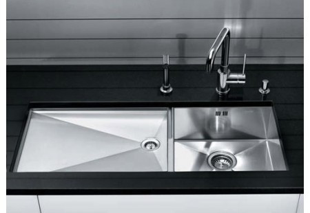 Мойка Blanco Zerox 400/550-T-U нержавеющая сталь полированная клапан-автомат InFino 521606