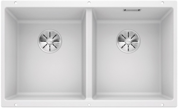 Мойка Blanco SUBLINE 350/350-U SILGRANIT белый клапан-автомат InFino 523578